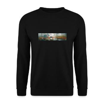 apocalypse giant crap in the foggy swamp - Unisex Sweatshirt - black - Front - Alina (178cm) & Michal (187cm)