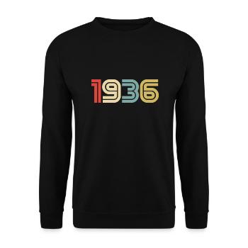 1936 Vintage Retro - Unisex Sweatshirt - black - Front - Alina (178cm) & Michal (187cm)
