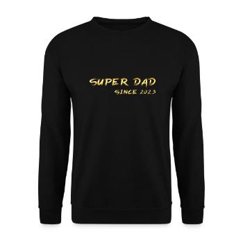 Super Dad since 2023 - Unisex Pullover - Schwarz - Vorne - Alina (178cm) & Michal (187cm)