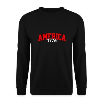American USA Freedom Justice Fighter Abe 1776 - Unisex Sweatshirt - black - Front - Alina (178cm) & Michal (187cm)