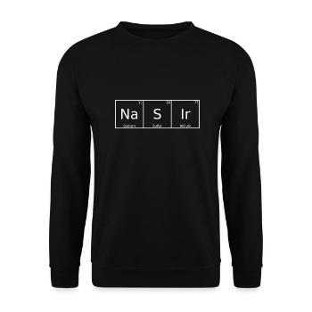 Nasir Nom Prénom Chimie Tableau périodique Éléments - Sweat-shirt Unisexe - noir - Devant - Alina (178cm) & Michal (187cm)