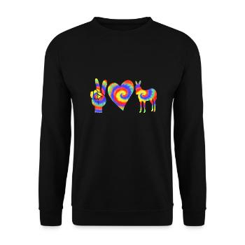 Esel - Unisex Pullover - Schwarz - Vorne - Alina (178cm) & Michal (187cm)