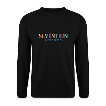 17. Geburtstag Geschenk Siebzehn Retro - Unisex Pullover - Schwarz - Vorne - Alina (178cm) & Michal (187cm)