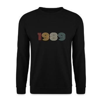 1989 Rétro Style 1989 Anniversaire 1989 Millésime - Sweat-shirt Unisexe - noir - Devant - Alina (178cm) & Michal (187cm)