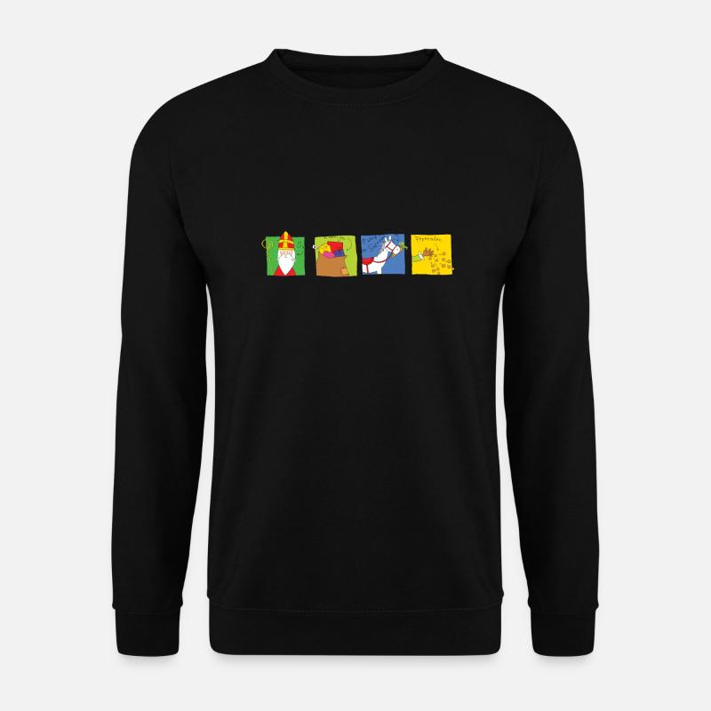 Sinterklaas vier op rij - Unisex Sweatshirt - black