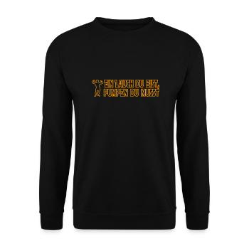 Ein Lauch du bist, pumpen du musst - Unisex Pullover - Schwarz - Vorne - Alina (178cm) & Michal (187cm)