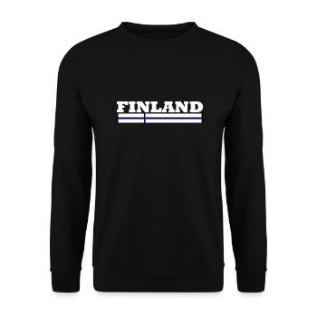 Finnland Flagge - Unisex Pullover - Schwarz - Vorne - Alina (178cm) & Michal (187cm)