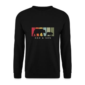 Père et fils Ours Papa Fête des Pères - Sweat-shirt Unisexe - noir - Devant - Alina (178cm) & Michal (187cm)