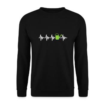 Horticultural heartbeat Watering can gardener's garden - Unisex Sweatshirt - black - Front - Alina (178cm) & Michal (187cm)
