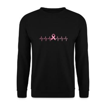 Heartbeat Cancer du sein Heartbeat Cancer Loop - Sweat-shirt Unisexe - noir - Devant - Alina (178cm) & Michal (187cm)
