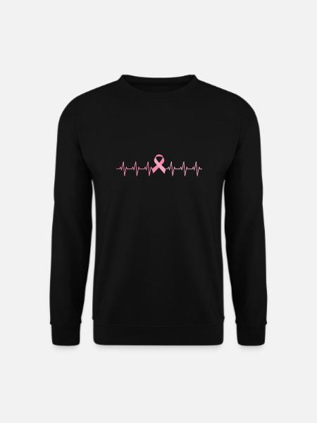 Heartbeat Breast Cancer Herzschlag Krebsschleife - Unisex Pullover - Schwarz