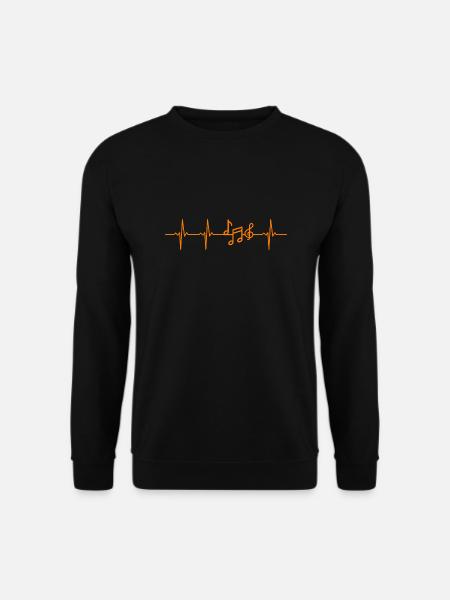Musik Herzschlag Musiknoten Musiker - Unisex Pullover - Schwarz