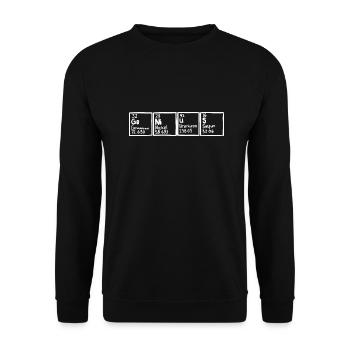 Genius Periodensystem Element - Unisex Pullover - Schwarz - Vorne - Alina (178cm) & Michal (187cm)