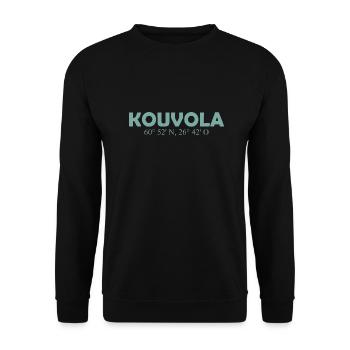Kouvola - Finlande - Coordonnées Longitude Latitude - Sweat-shirt Unisexe - noir - Devant - Alina (178cm) & Michal (187cm)