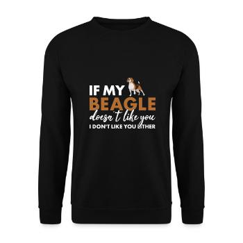Si mon beagle ne t’aime pas - Sweat-shirt Unisexe - noir - Devant - Alina (178cm) & Michal (187cm)