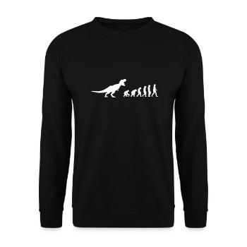 T-Rex Tyrannosaurus Rex Evolution Dinosaur Animal - Unisex Sweatshirt - black - Front - Alina (178cm) & Michal (187cm)