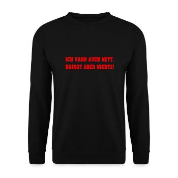 Ouzimade, nett - Unisex Pullover - Schwarz - Vorne - Alina (178cm) & Michal (187cm)