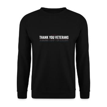 American Flag Thank you Veterans Proud Veteran - Unisex Sweatshirt - black - Front - Alina (178cm) & Michal (187cm)