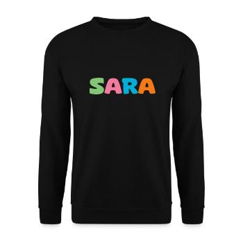 Name - Sara - Unisex Sweatshirt - black - Front - Alina (178cm) & Michal (187cm)