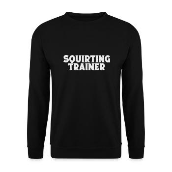 I Heart Squirters Adulte Blague J’Aime Éjaculer - Sweat-shirt Unisexe - noir - Devant - Alina (178cm) & Michal (187cm)