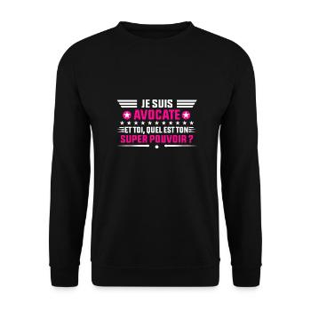 je suis Avocate idée cadeau pour avocate - Sweat-shirt Unisexe - noir - Devant - Alina (178cm) & Michal (187cm)