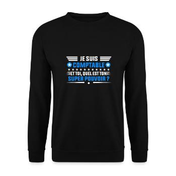 je suis comptable idée cadeau Comptable - Sweat-shirt Unisexe - noir - Devant - Alina (178cm) & Michal (187cm)