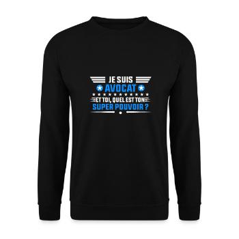 je suis avocat idée cadeau avocat - Sweat-shirt Unisexe - noir - Devant - Alina (178cm) & Michal (187cm)