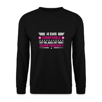 je suis Comptable idée cadeau Comptable - Sweat-shirt Unisexe - noir - Devant - Alina (178cm) & Michal (187cm)