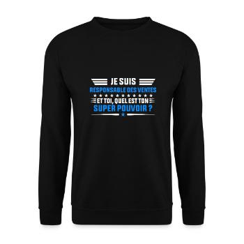 Je Suis Responsable des ventes idée cadeau homme s - Sweat-shirt Unisexe - noir - Devant - Alina (178cm) & Michal (187cm)