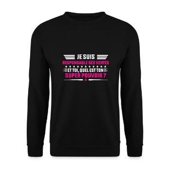 Je Suis Responsable des ventes idée cadeau femme - Sweat-shirt Unisexe - noir - Devant - Alina (178cm) & Michal (187cm)