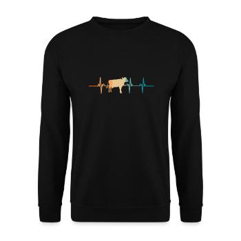 Battement de cœur vache - Sweat-shirt Unisexe - noir - Devant - Alina (178cm) & Michal (187cm)