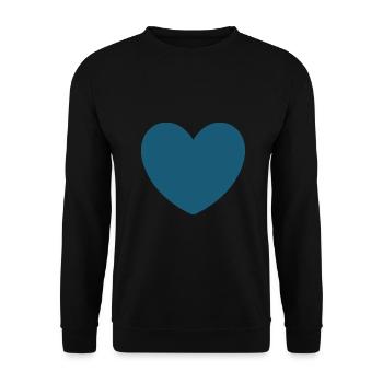 Coeur bleu Saint-Valentin - Sweat-shirt Unisexe - noir - Devant - Alina (178cm) & Michal (187cm)
