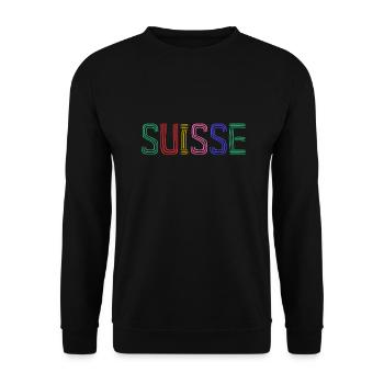SUISSE. PAYS. GENEVE. HUMOUR. DRAPEAU. GENEVE - Sweat-shirt Unisexe - noir - Devant - Alina (178cm) & Michal (187cm)