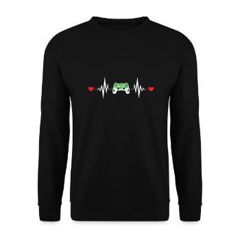 Heartbeat Games - Unisex Sweatshirt - black - Front - Alina (178cm) & Michal (187cm)