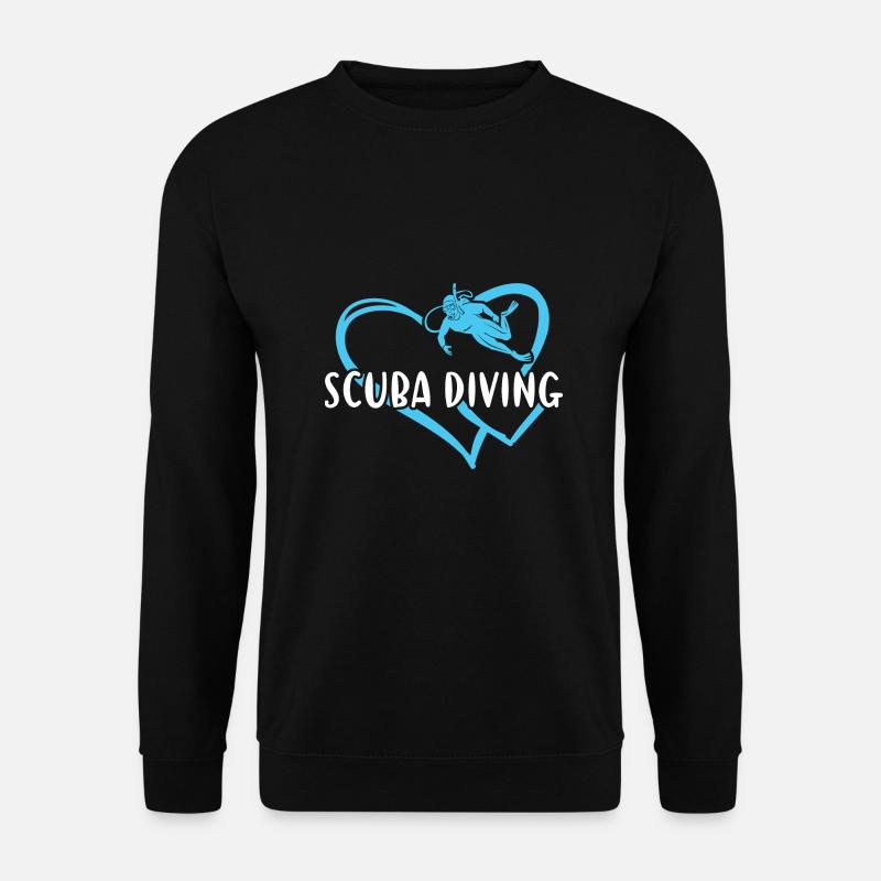 Scuba Diver Heart Scuba Diving - Unisex Pullover - Schwarz