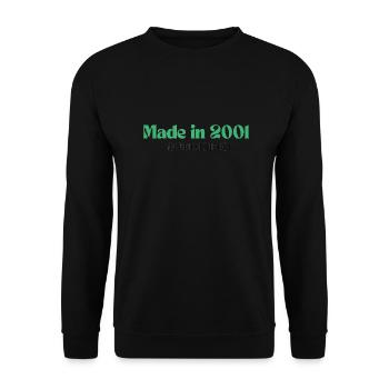 Made in 2001 - Perfektion seit Tag 1 - Unisex Pullover - Schwarz - Vorne - Alina (178cm) & Michal (187cm)