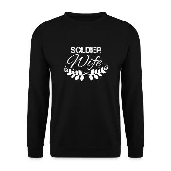 Soldier Wife Wife of a soldier saying pride - Unisex Sweatshirt - black - Front - Alina (178cm) & Michal (187cm)
