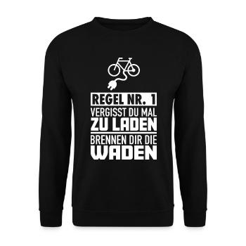 Ebike E-Bike Cycliste Vélo Drôle de sort - Sweat-shirt Unisexe - noir - Devant - Alina (178cm) & Michal (187cm)