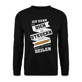 Steuerfachangestellte Steuern machen Motiv Design - Unisex Pullover - Schwarz - Vorne - Alina (178cm) & Michal (187cm)