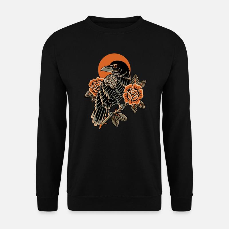 Tattoo Style Raven - Unisex Pullover - Schwarz