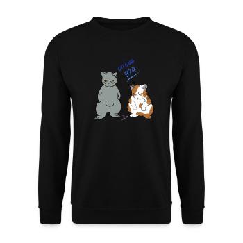 Cat gang 974 - Sweat-shirt Unisexe - noir - Devant - Alina (178cm) & Michal (187cm)
