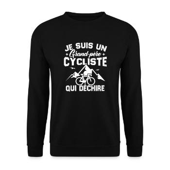 Je suis un Grand-père Cycliste qui déchire - Sweat-shirt Unisexe - noir - Devant - Alina (178cm) & Michal (187cm)