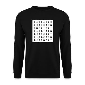 Cat Word Search design - Unisex Sweatshirt - black - Front - Alina (178cm) & Michal (187cm)