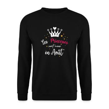 Les Princesse sont nées en Août - Sweat-shirt Unisexe - noir - Devant - Alina (178cm) & Michal (187cm)