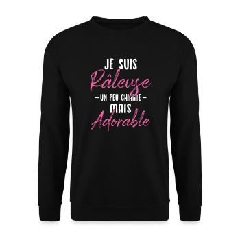 Je suis râleuse un peu chiante mais adorable - Sweat-shirt Unisexe - noir - Devant - Alina (178cm) & Michal (187cm)