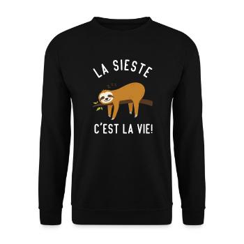 La Sieste C'est La Vie - Sweat-shirt Unisexe - noir - Devant - Alina (178cm) & Michal (187cm)