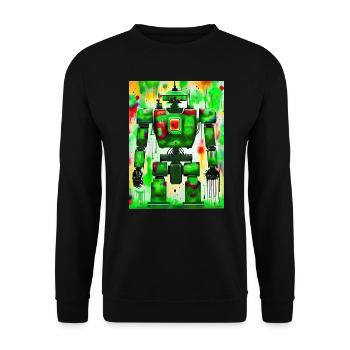 Künstler Roboter Maler - Unisex Pullover - Schwarz - Vorne - Alina (178cm) & Michal (187cm)