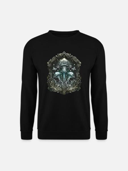 Magic mushrooms, mushrooms, distressed - Unisex Sweatshirt - black