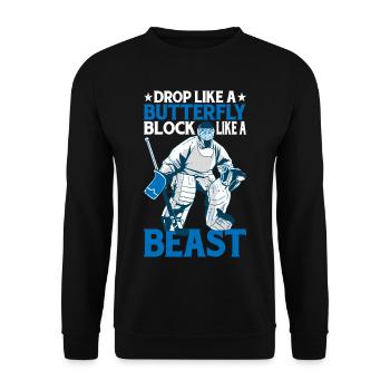 Drop Like A Butterfly, Block Like A Beast 2 - Sweat-shirt Unisexe - noir - Devant - Alina (178cm) & Michal (187cm)
