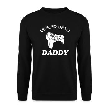 Aufgelevelt zu Papa Vatertag Papa Gamer Gaming - Unisex Pullover - Schwarz - Vorne - Alina (178cm) & Michal (187cm)